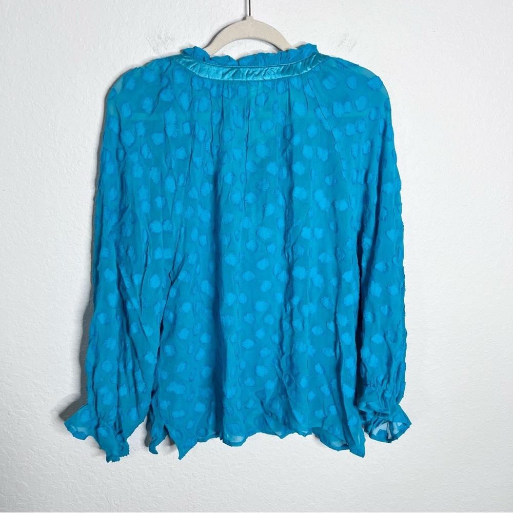 Aratta Silent Journey Top Womens Large Shirt Sheer Turquoise Boho Tassels B4 - Picture 5 of 9
